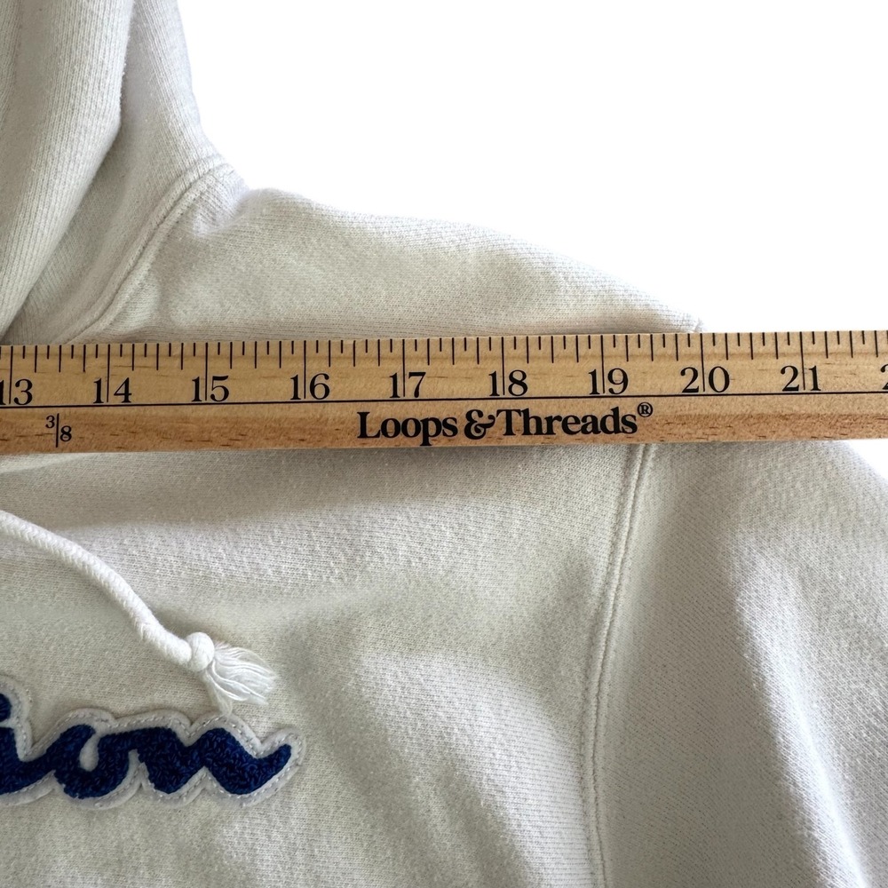 Champion Large White Reverse Weave Embroidered Logo Pullover Hoodie Sweatshirt - Picture 3 of 11